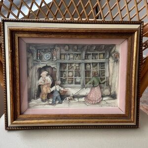 Anton Pieck Handcut 3D Layered Shadowbox Diorama Paper Vintage Clock Toy Shop